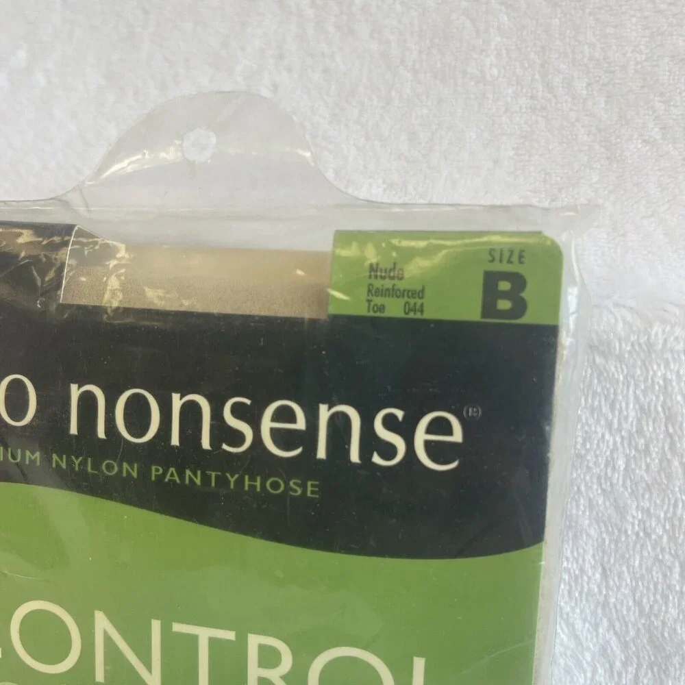 No Nonsense Control Top nylon pantyhose‎ reinforced toe Size B Nude 1 pair 044